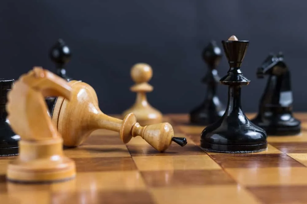 Chess game. Chess king is checkmated