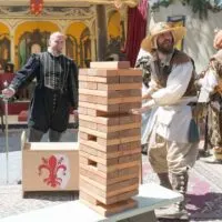 Jenga classic game during The 55th Annual Renaissance Pleasure Faire