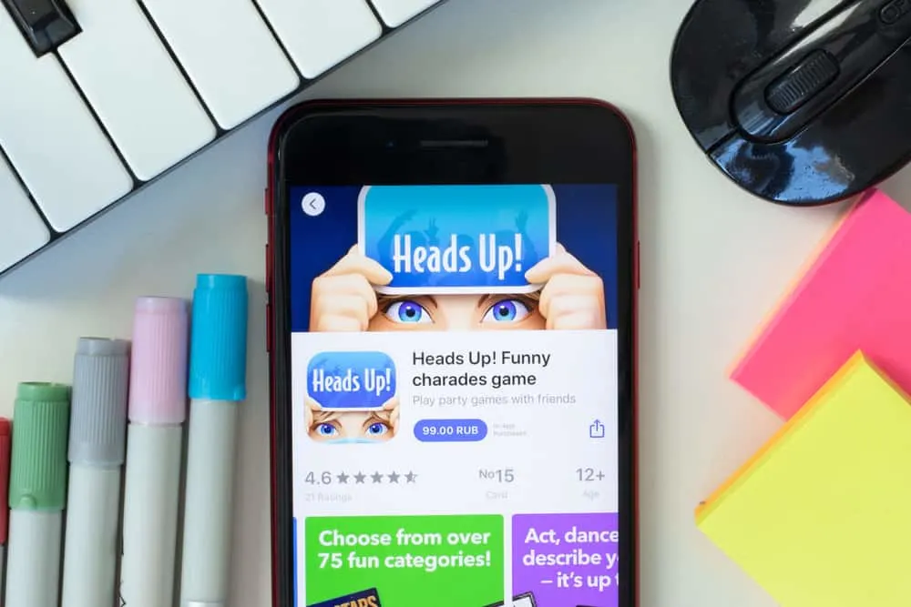 Heads Up mobile app icon on phone screen