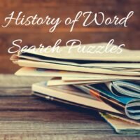 Word search puzzle newspapers and magazines on old wood background