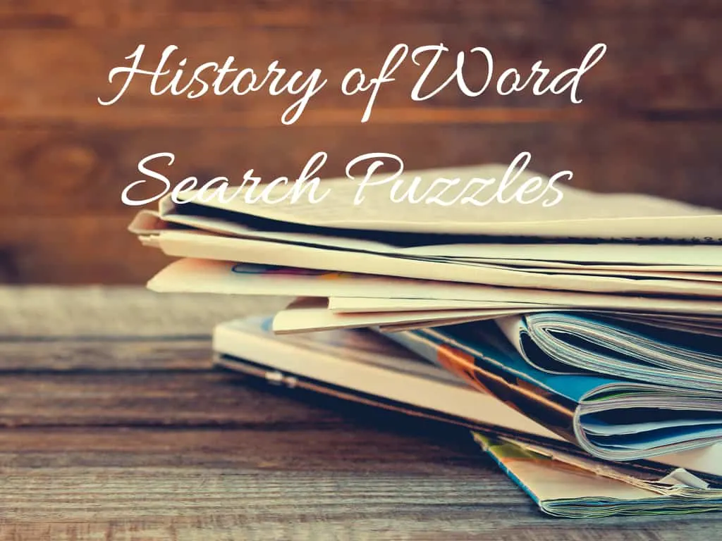 Word search puzzle newspapers and magazines on old wood background