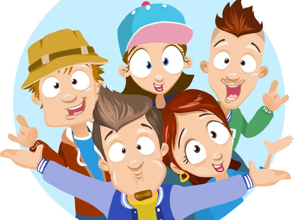 Cartoon illustration of best friends