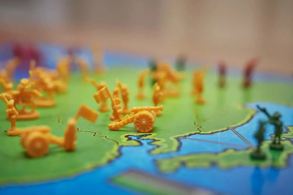 Detail of the Asia continent - strategy game Risk