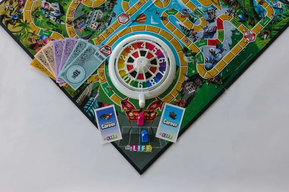 Game of Life by Hasbro with the career choice of going to college or not