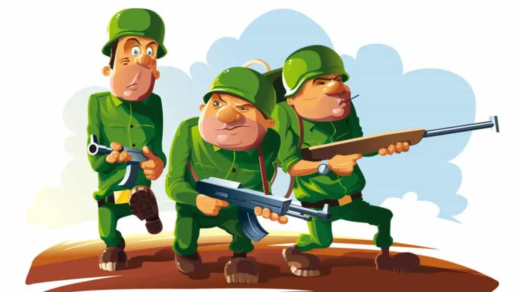 Illustration of Three armed soldiers