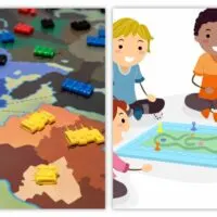 Kids playing board game (Risk)