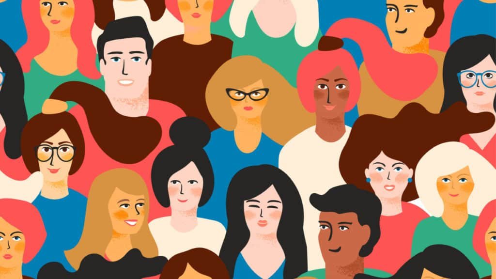 Illustration of a crowd of people