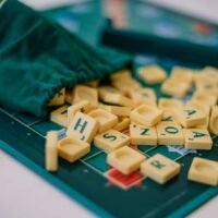 Random Scrabble game letter tiles