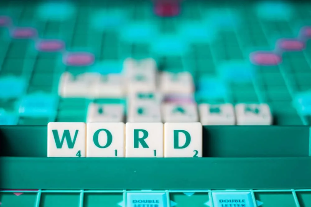Scrabble letters forming word 'word'