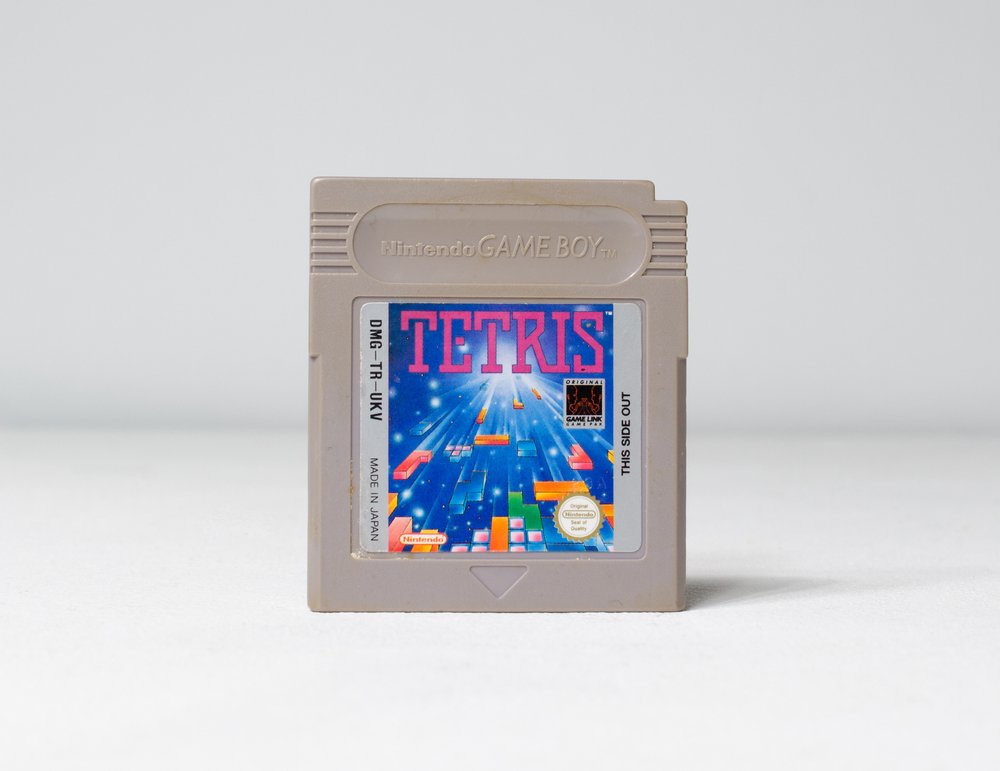 A nintendo gameboy original tetris video games cartridge