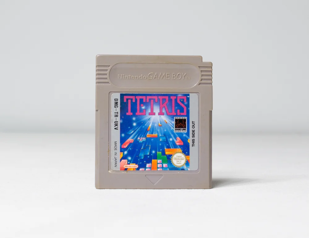 A nintendo gameboy original tetris video games cartridge