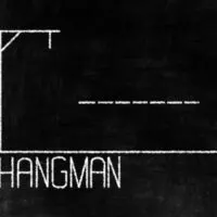 Hangman Chalk Writing on Old Grunge Chalkboard