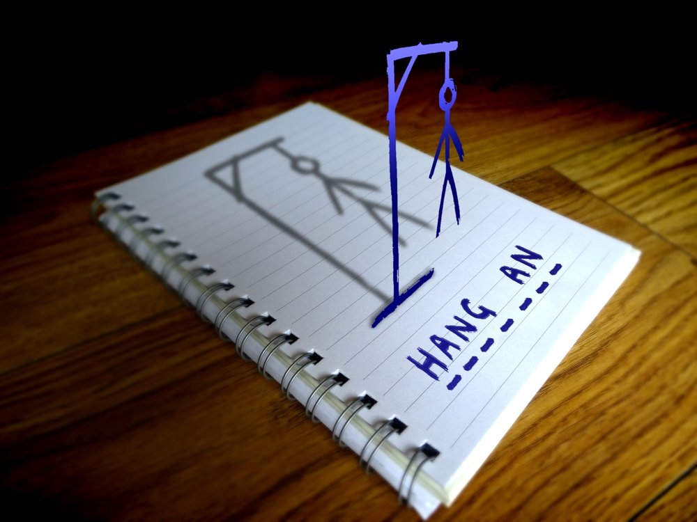 Hangman game coming out of notebook