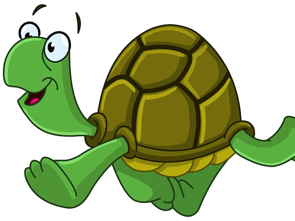 Happy turtle walking