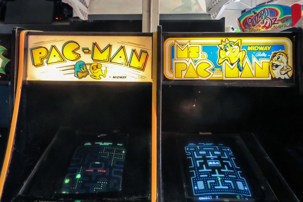 arcade game with a famous game in the world called Pac Man