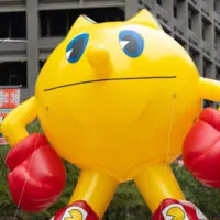 large balloon in the shape of pac-man